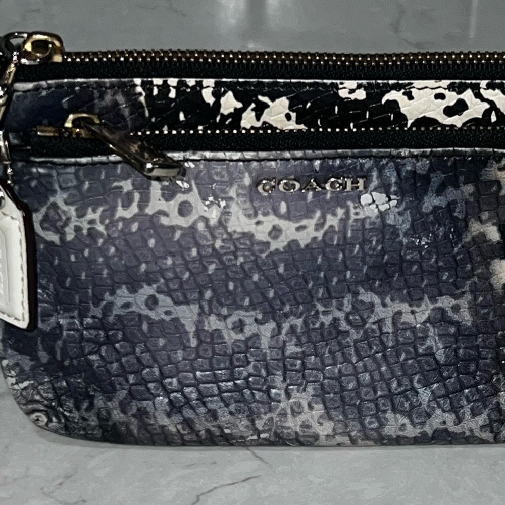 Coach Madison Two-Tone Python Embossed Double Zip… - image 3